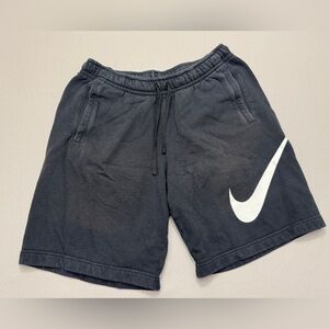 Nike Black Athletic Shorts with White Swoosh size large